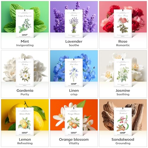 MYARO 12 Pack Fresh Linen Scented Sachets, Closet Deodorizer Car Freshener - color: Linen, size: 12 Packs