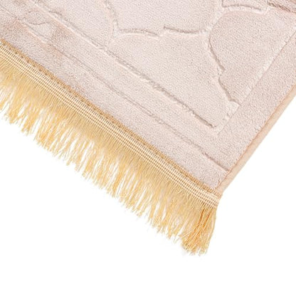 JE JOUE Prayer Rug Muslim Mat Islamic - Thickening Sponge Muslim Rug for Men Women Eid Travel Ramadan, Soft Luxury Great for Knees and Forehead （Camel） - color: Camel