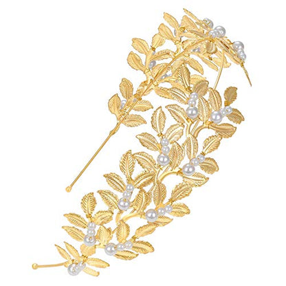 Coucoland Greek Goddess Jewelry Women - Gold Toga Athena Cleopatra Hercules Egyptian Aphrodite God Roman Accessories Set Leaf Headpiece Crown Halloween