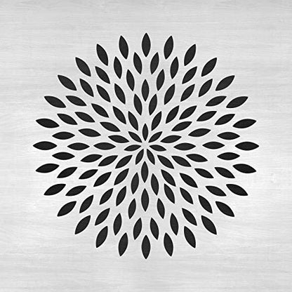 Dahlia Mandala Stencil - Large Stencils, Floor Stencil, Durable for Repeated Use in Art and Meditation Areas - size: 30"x30"