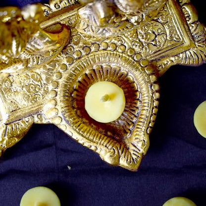 SATVIK Pack of 100 Pure Cow Ghee Wicks for Puja | Ready-to-Use Diya Batti | 30-Min Burn Time | Wax-Free Cotton Wicks | Ideal for Pooja, Meditation, Diwali, and Housewarming Gifts - size: 100PC