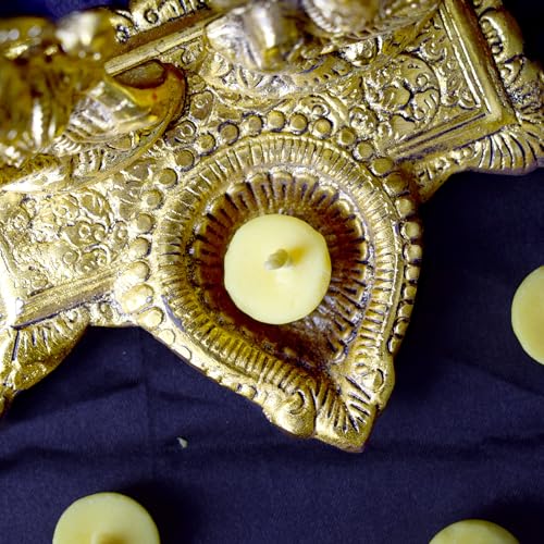 Satvik Pure 50 Pc. Cow Ghee Wicks Readymade Cow Ghee Cotton Wicks Diya/Ghee Diya/Puja Batti for Your Daily Pujan Essential (Upto 30 Mins Time) - size: 50 Pieces