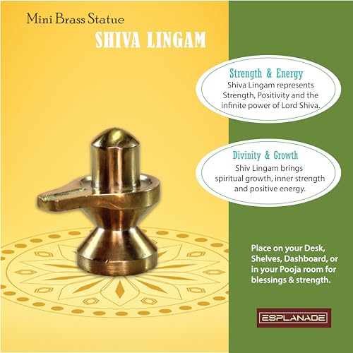 eSplanade Brass Shiva Lingam Idol Murti (2.5 inches) - style: Antique