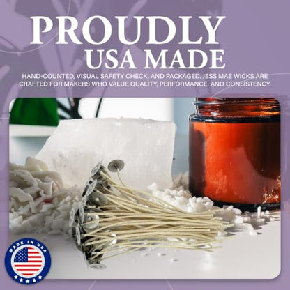 HTP 105 | 6 Inch Candle Wicks, 50 Count Pre-Waxed Pre-Tabbed - size: 50 HTP - 105
