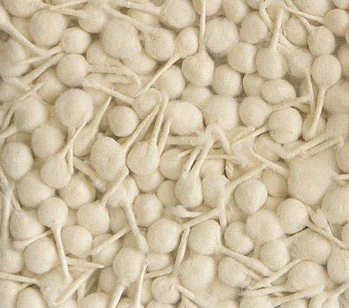 Khandekar Handicrafts Cotton Wool Oil Lamp Wicks, Round Diya Batti Oil Lamps Lanterns Candles, Puja Wicks, Pure Organic Batti, Religous Jyot Bati - White, Pack of 100