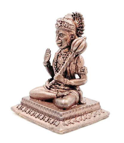 BEXCO Copper Hanuman Idol Statue, 1.6 x 1.2 x 1.2 inches, Lord Hanuman Sitting Idol for car Dashboard and Pooja Room Weight 50 GMS