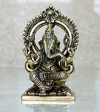 eSplanade Brass Ganesh Ganesha Ganpati Vinayak Showpiece | Murti Idol Statue Sculpture - 5.75" Inches