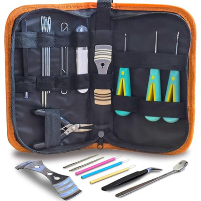 Candle Making Kit for Adults Beginners with Storage Bag, Candle Making Supplies Used for Punching and Inserting Candle Mold Wicks, Candle Making Tools Including Punching Needle with Hook and Large Eye - color: Black, style: 21 PCS