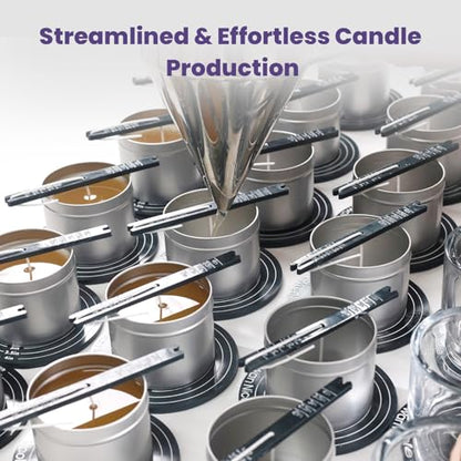BOOWAN NICOLE Universal Wick Centering Setter Tool for Candle Making - Center & Set Wicks in 1 Second, Wick Holder for Most Candle Jar & Refill Sizes (A0352), Black - size: A0352*1
