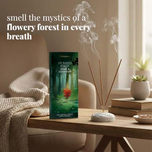 Folkulture Rose & Geranium Outdoor Incense Sticks with Holder -100 Stick - size: Pack of 100