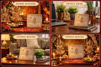 Shree Mangal Yantra Copper Plate (Small) – Gold Plated Mangal Yantram for Vastu Correction, Wallet, Puja & Good Luck | Shri Mangal Nivaran Yantra for Positive Energy & Protection