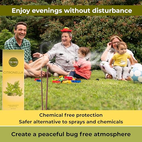 Citronella Incense Sticks - Pack of 100 Insence-Sticks - Made with Natural Citronela Oil - Scented Insense Outdoor Inscents Non Toxic Incents - color: Citronella