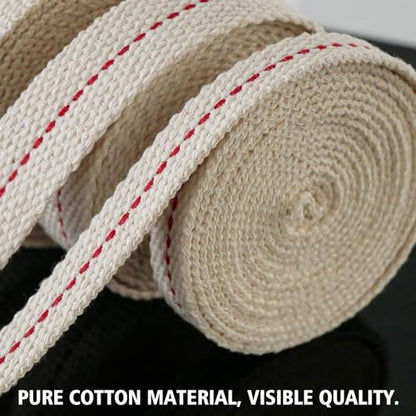39 Feet (6 Rolls Oil Lamp Wicks), Includes 3 Sizes 1/2'' 3/4'' 7/8'' Inch Oil Lantern Wick, Soft Flat Cotton Wicks for Oil Lamps and Oil Burners, 6.6 Feet per Roll - style: Mixed Wicks