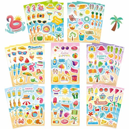 Summer Stickers Pool Beach Luau Hawaii Sun Stickers Ocean Beach Sticker - style: Summer Stickers