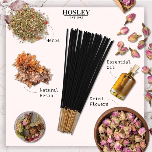 Hosley Aromatherapy 480 Pack Incense Sticks Lavender Eucalyptus Mint Sandalwood Sweet Pea Jasmine Tropical Mist Apple Cinnamon Fresh Bamboo Dragon's Blood Myrrh Lavender Lilac Hills, and Frankincense - color: Multicolor 11