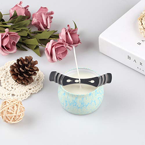 DINGPAI 25pcs Metal Candle Wick Holder, Candle Wick Centering Devices - size: 25pcs holders 0pcs stickers