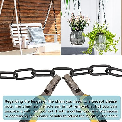 Helunsi Industrial Lighting Chain, 6 Feet Black Light Fixture Chain - color: Black