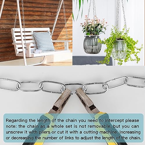 Helunsi Industrial Lighting Chain, 6 Feet Chrome Light Fixture Chain - color: Chrome