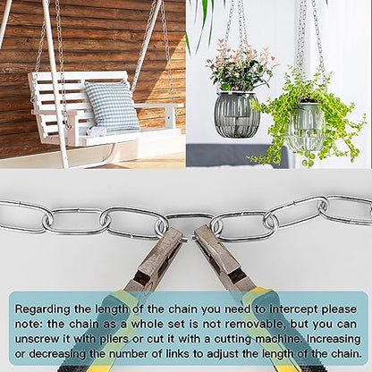 Helunsi Industrial Lighting Chain, 6 Feet Chrome Light Fixture Chain - color: Chrome