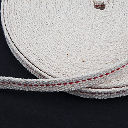 SWATOM Oil Lamp Wicks 33 Feet Roll 1/2 inch Cotton Lantern Kerosene Wick Replacement with Genuine Red Stitch - size: 1/2 Inch Cotton Oil Lamp Wicks 33 Feet