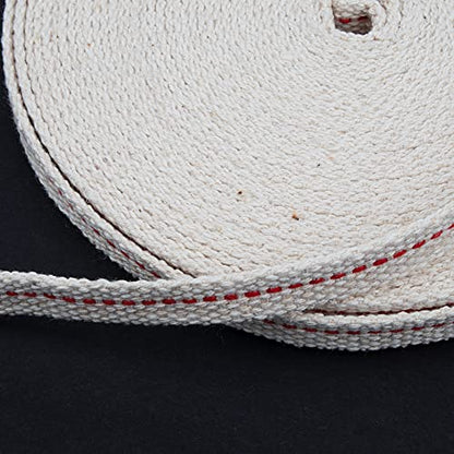 SWATOM Oil Lamp Wicks 33 Feet Roll 1/2 inch Cotton Lantern Kerosene Wick Replacement with Genuine Red Stitch - size: 1/2 Inch Cotton Oil Lamp Wicks 33 Feet