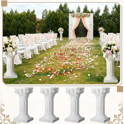 1 Pack 21.7 Inches Roman Column and Pillars Plant Pedestal Column Stand Wedding Greek Pillar for Outdoor Indoor Garden Birthday Party Display Pedestal Stand for Plants (Elegant) - style: Elegant