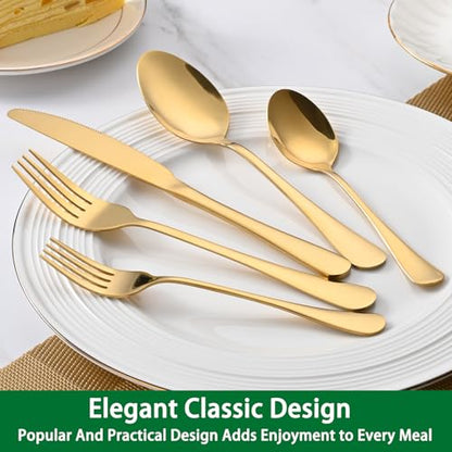Gold Soup Spoons,8 PCs 7.3 Inch Dinner Spoons,Durable Mirror Polishing Stainless Steel Silveware Main Spoon,Dishwasher Safe Gold Table Spoon For Home Restaurant Hotel - size: 8-Piece(Gold)
