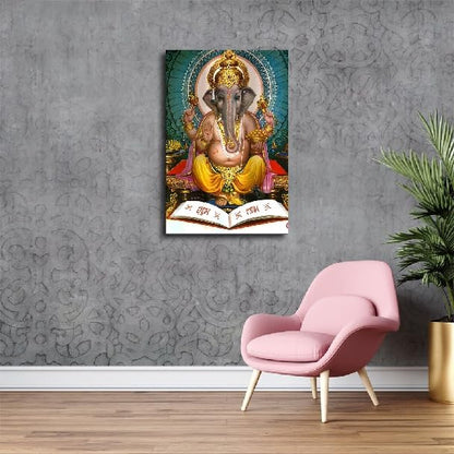 Lord Ganesha Painting Canvas Wall Art Poster Decor for Living Room and Bedroom Wall Modern Home Artworks (Unframe 12in*18in) - size: Unframe 12in*18in