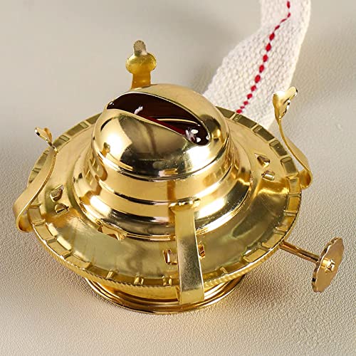 Oil Lamp Burner 2 Set, with Reduction Collar and Cotton Wick & 39 inch Wick, Replacement Parts for Kerosene or Vintage Lamps - Brass - style: Burner / 2PK