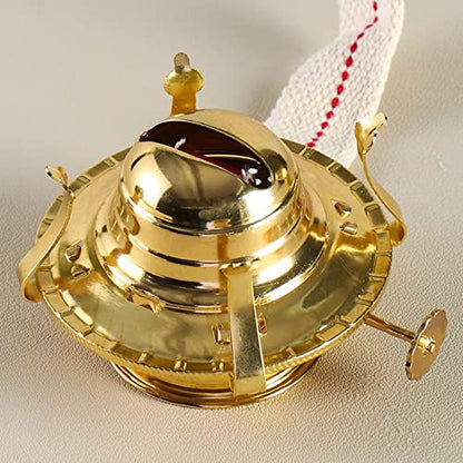 Oil Lamp Burner 2 Set, with Reduction Collar and Cotton Wick & 39 inch Wick, Replacement Parts for Kerosene or Vintage Lamps - Brass - style: Burner / 2PK