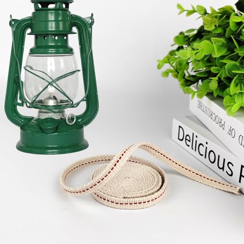 1 Roll/ 6.5 Feet Oil Lamp Wick, 3/8 Inch Flat Cotton Wick Replacement for Oil Lamps, Lanterns, Oil Burners (3/8", 1) - size: 3/8"