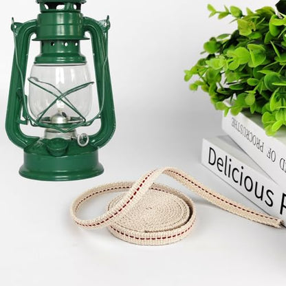 1 Roll/ 6.5 Feet Oil Lamp Wick, 3/8 Inch Flat Cotton Wick Replacement for Oil Lamps, Lanterns, Oil Burners (3/8", 1) - size: 3/8"
