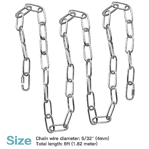 Helunsi Industrial Lighting Chain, 6 Feet Chrome Light Fixture Chain - color: Chrome