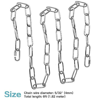 Helunsi Industrial Lighting Chain, 6 Feet Chrome Light Fixture Chain - color: Chrome