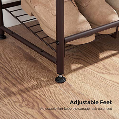 SONGMICS 3-Tier Stackable Metal Shoe Rack, Holds Up to 12 Pairs of Shoes - color: Bronze, size: 3 Tiers (27"W)