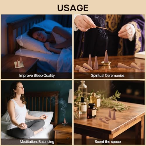 Aiimuzeum® Natural Cedar Incense Cones 30 PCS- Handmade Excellence, Long Burning Perfect for Relaxation and Meditation,Aromatic Rooms,Air Purifier Home and House Decor (Himalayan-Cedar)