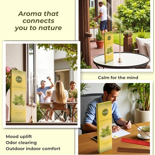 Citronella Incense Sticks - Pack of 100 Insence-Sticks - Made with Natural Citronela Oil - Scented Insense Outdoor Inscents Non Toxic Incents - color: Citronella