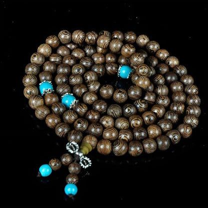 Zen Dear Unisex Natural Wenge Wood Mala Prayer Beads Necklace Bracelet Beads Meditation Buddhist Japa Rosary Mala Bead Yoga - style: 6mm 108 beads special
