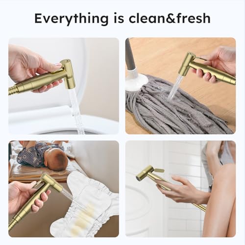 Arofa Handheld Bidet Sprayer, Bidet Attachment for Toilet, Brushed Gold - color: Gold, size: 1 Pack
