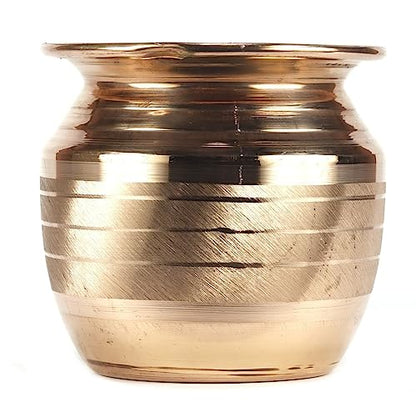ASHIRWAD Pure Copper Kalash Lota for Pooja Prayer Kalash Arti Puja Pot sizes For New Home | AE000184-02 (450 ml) - style: 450 ml