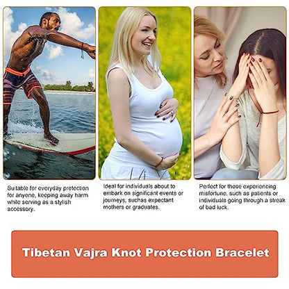 Authentic blessed Tibetan monks handmade Dorje Knot protection bracelet for women and men with a talisman - color: S-Mixed dark blue silver