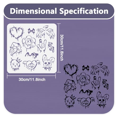 Street Graffiti Stencil, Street Art Reusable Painting Template - style: Graffiti