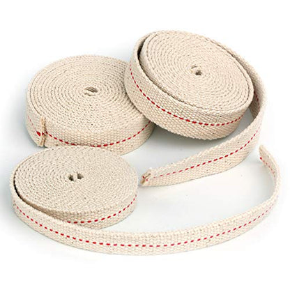 19.5 Foot /3 Rolls Oil Lamp Wick, 1/2 Inch Oil Lantern Wick, 3/4 Inch Flat Cotton Wick, 7/8 Inch Oil Lamp Wicks Burner with Stitch, 6.5 Feet per Roll - size: 1/2 Inch, 3/4 Inch, 7/8 Inch
