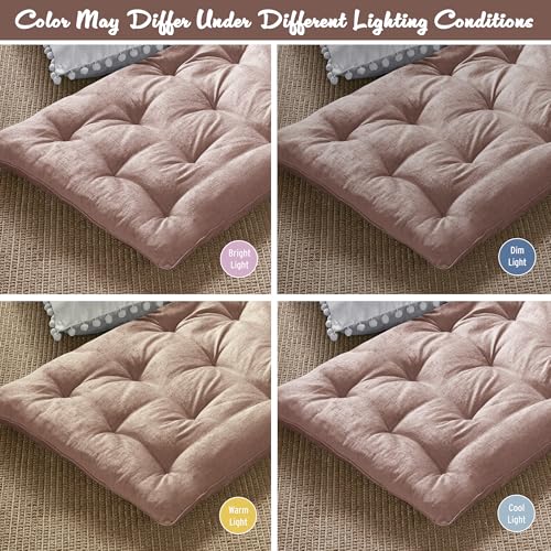 Intelligent Design Foldable Lightweight Lounge Floor Pillow 27" x 74" Blush - color: Blush