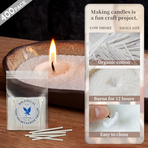 Pearled Candle Wick 2.2 Inch White Cotton Wicks 400-Pack Premium Metal-Free & Lead-Free Candle Wicks for Candle Making - color: White-2.2 Inch-400pcs