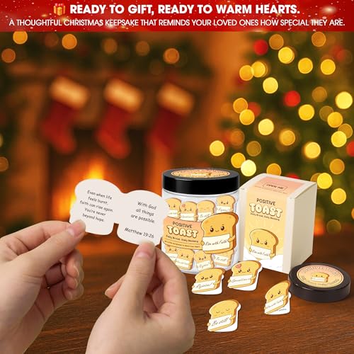 Positive Toast Scripture Jar - 60 Daily Bible Blessings, Christian Encouragement Cards, Faith Gift for Women, Teens, Kids & Coworkers - style: Emotional Support Daily Bread Bible