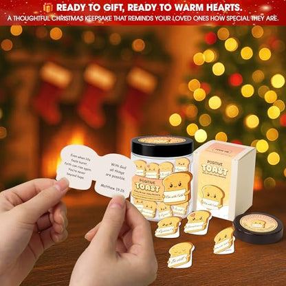 Positive Toast Scripture Jar - 60 Daily Bible Blessings, Christian Encouragement Cards, Faith Gift for Women, Teens, Kids & Coworkers - style: Emotional Support Daily Bread Bible