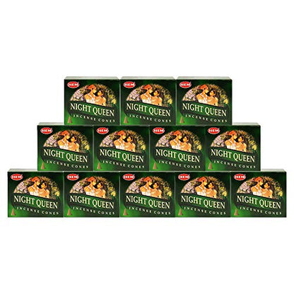 TRUMIRI Night Queen Incense Cone Bundle with Holder - 120 Cones (12 Packets of 10) - color: Night Queen