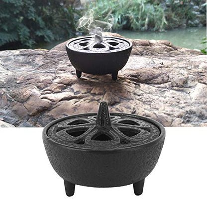 Cast Iron Incense Burner Holder, Lotus Shaped Aromatherapy Burner Incense Burners Towers Incense Burner Bowl Holder for Home Decoration Bathroom Bedroom Cone Incense or Wax Melts