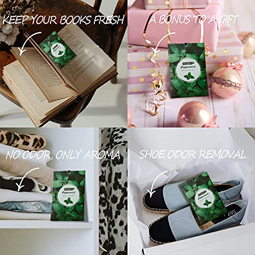 MYARO 12 Pack Peppermint Scented Sachets, Closet Deodorizer Car Freshener - color: Mint, size: 12 Packs
